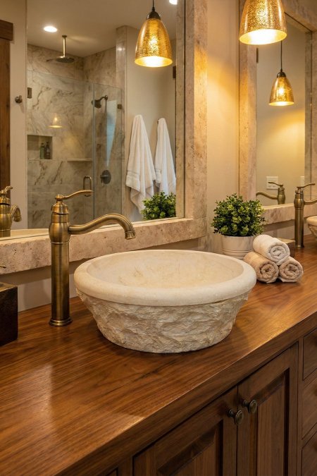 حوض حجر طبيعي دائري (كلاسيكي) – مقاس 40 سم